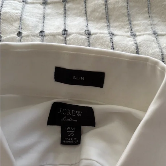 Men's J.Crew Ludlow Slim White Dress Shirt 16 1/2-35 - Picture 2 of 2